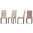 Baxton Studio Gardner Tufted Dining Side Chair in Beige (Set of 4)