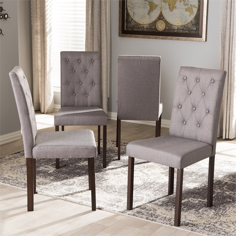 Baxton Studio Gardner Tufted Dining Side Chair in Beige (Set of 4)