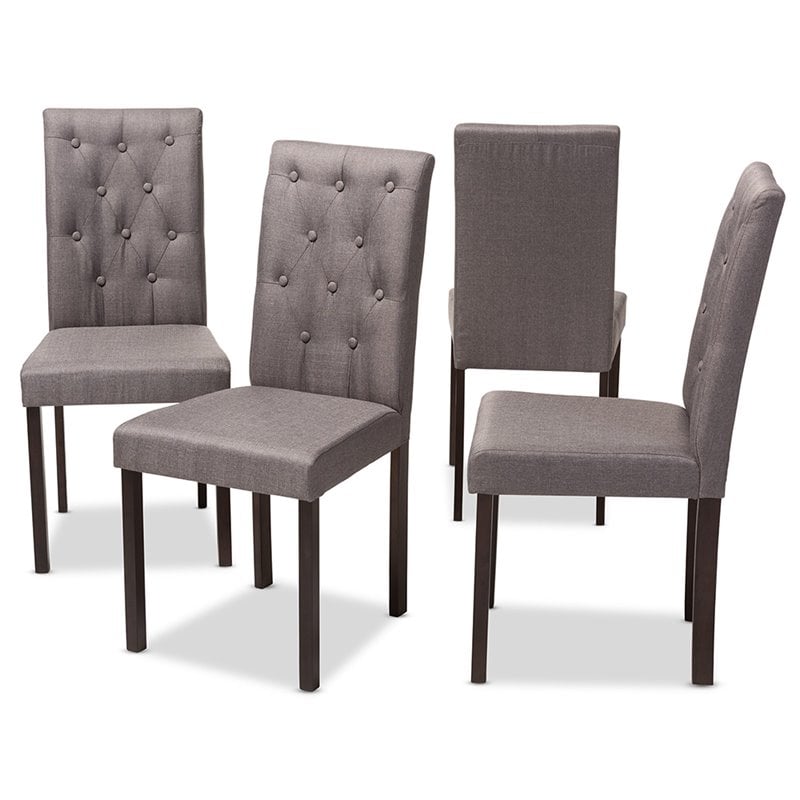 Baxton Studio Gardner Tufted Dining Side Chair in Beige (Set of 4)