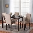 Baxton Studio Gardner 5 Piece Tufted Dining Set in Brown and Beige