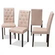 Baxton Studio Gardner 5 Piece Tufted Dining Set in Brown and Beige