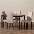 Baxton Studio Gardner 5 Piece Tufted Dining Set in Brown and Beige