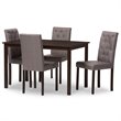 Baxton Studio Gardner 5 Piece Tufted Dining Set in Brown and Gray