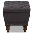 Baxton Studio Annabelle Tufted Storage Ottoman in Dark Gray and Walnut