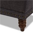 Baxton Studio Annabelle Tufted Storage Ottoman in Dark Gray and Walnut