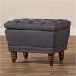 Baxton Studio Annabelle Tufted Storage Ottoman in Dark Gray and Walnut