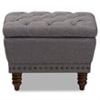 Baxton Studio Annabelle Tufted Storage Ottoman in Gray and Walnut