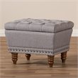 Baxton Studio Annabelle Tufted Storage Ottoman in Gray and Walnut