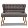 Baxton Studio Melody Tufted Wingback Loveseat in Gray and Light Brown