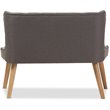 Baxton Studio Melody Tufted Wingback Loveseat in Gray and Light Brown