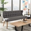 Baxton Studio Melody Tufted Wingback Sofa in Gray and Light Brown