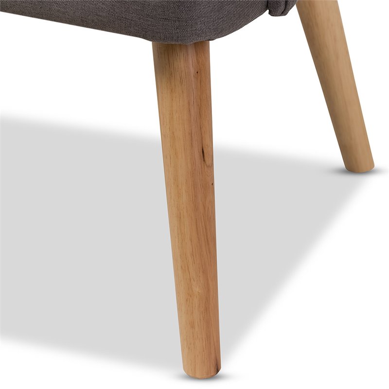 Baxton Studio Melody 2 Piece Tufted Wingback Sofa Set in Gray