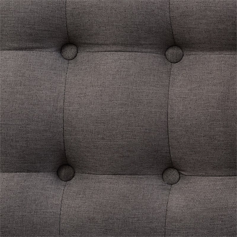 Baxton Studio Melody 2 Piece Tufted Wingback Sofa Set in Gray