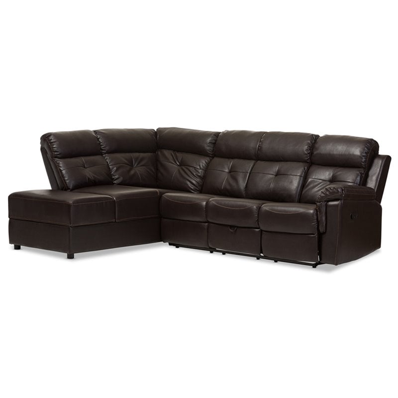 Coaster Darie Faux Leather Left Facing Sectional In Golden Brown ...