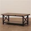 Baxton Studio Herzen Coffee Table in Antique Black and Brown