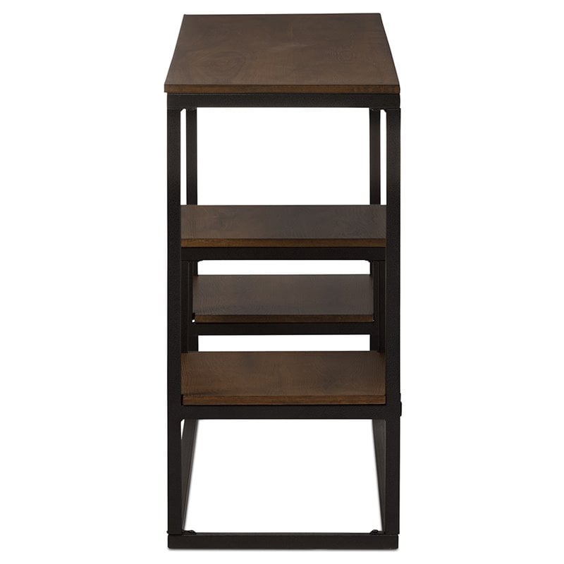 Baxton Studio Doreen Console Table in Antique Black and Weathered Oak