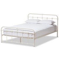 Baxton Studio Mandy Queen Metal Spindle Bed in White