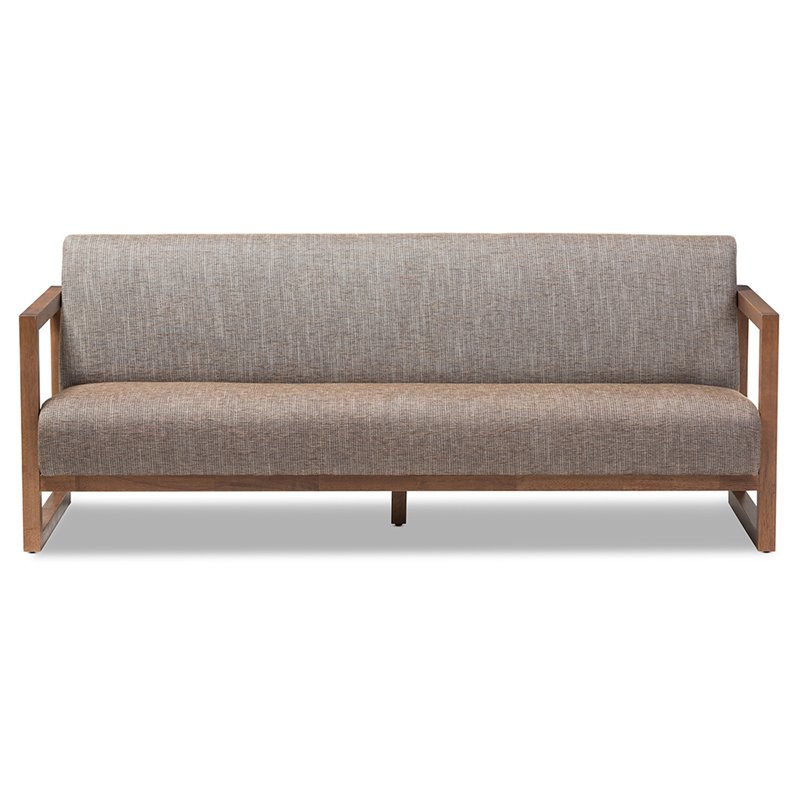 Baxton Studio Valencia Sofa in Brown and Walnut