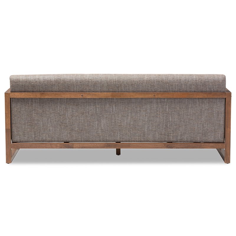 Baxton Studio Valencia Sofa in Brown and Walnut