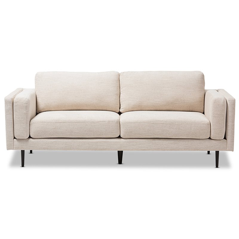 Baxton Studio Brittany Sofa in Light Beige and Black