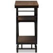Baxton Studio Kennedy Bar Cart in Distressed Oak and Antique Black
