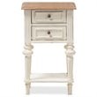 Baxton Studio Marquetterie 2 Drawer Nightstand in Oak and White