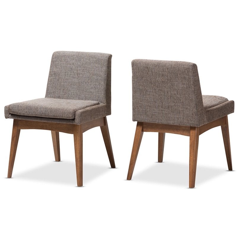 Baxton Studio Nexus Dining Side Chair in Gray and Brown (Set of 2)