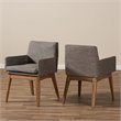 Baxton Studio Nexus Dining Arm Chair in Gray and Brown (Set of 2)