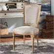 Baxton Studio Cadencia Dining Side Chair in Weathered Oak and Beige
