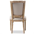 Baxton Studio Cadencia Dining Side Chair in Weathered Oak and Beige