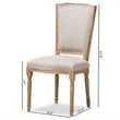 Baxton Studio Cadencia Dining Side Chair in Weathered Oak and Beige
