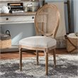 Baxton Studio Adelia Dining Side Chair in Weathered Oak and Beige