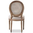 Baxton Studio Adelia Dining Side Chair in Weathered Oak and Beige