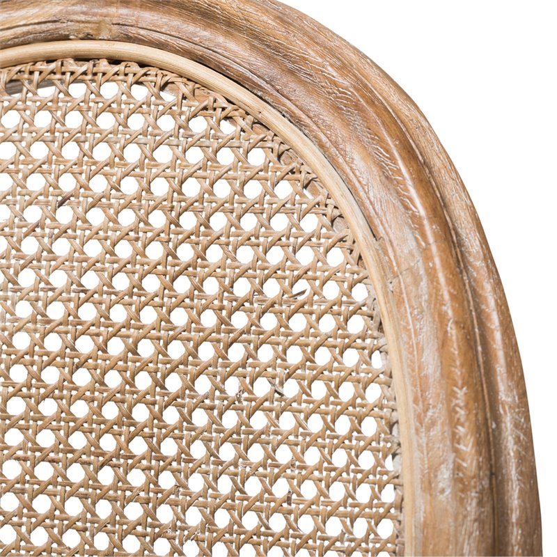 Baxton Studio Adelia Dining Side Chair in Weathered Oak and Beige