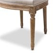 Baxton Studio Adelia Dining Side Chair in Weathered Oak and Beige