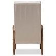 Baxton Studio Roxy Tufted Accent Chair in Light Beige and Brown