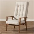 Baxton Studio Roxy Tufted Accent Chair in Light Beige and Brown