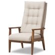 Baxton Studio Roxy Tufted Accent Chair in Light Beige and Brown