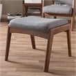 Baxton Studio Roxy Fabric Upholstered Ottoman in Gray and Walnut Brown