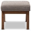 Baxton Studio Aberdeen Upholstered Ottoman in Gravel Gray and Walnut