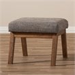 Baxton Studio Aberdeen Upholstered Ottoman in Gravel Gray and Walnut