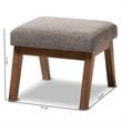 Baxton Studio Aberdeen Upholstered Ottoman in Gravel Gray and Walnut