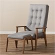 Baxton Studio Roxy Tufted Accent Chair and Ottoman Set in Gray