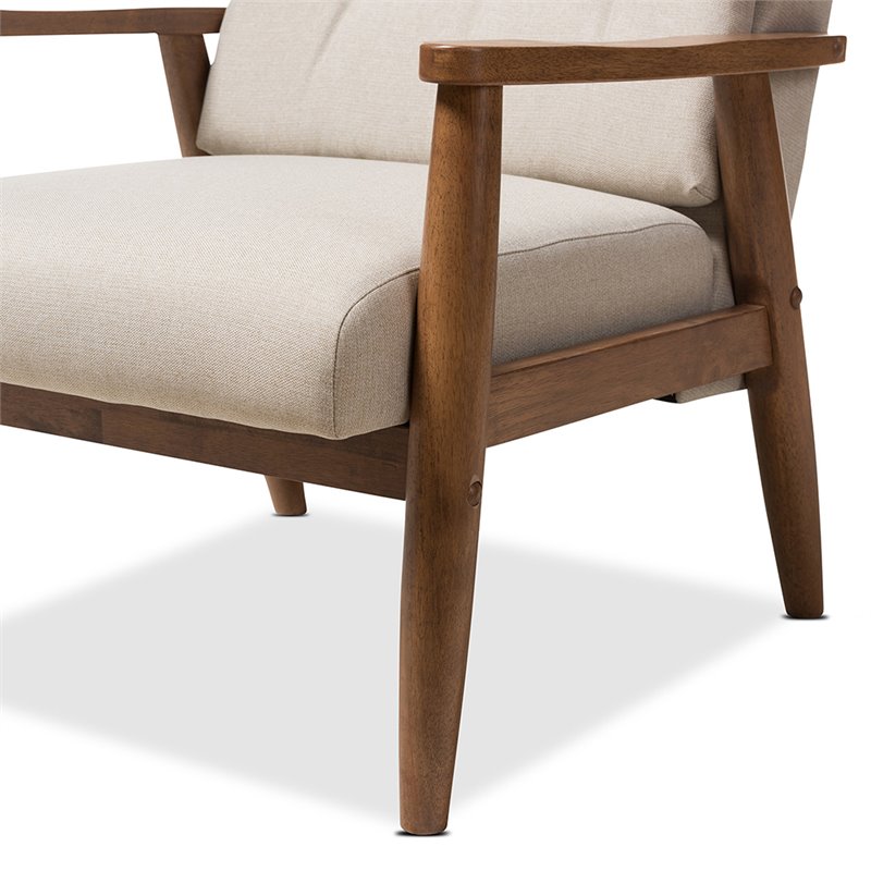 Baxton Studio Roxy Tufted Accent Chair and Ottoman Set in Light Beige