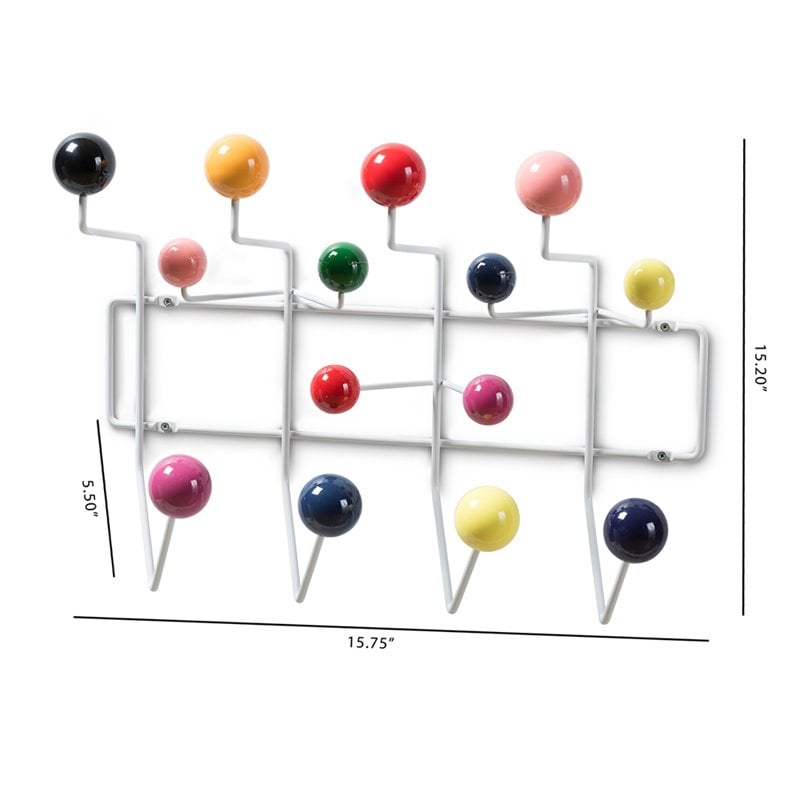 Baxton Studio Penny Wall Mounted Coat Rack in White