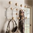 Baxton Studio Penny Wall Mounted Coat Rack in White and Light Brown