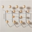 Baxton Studio Penny Wall Mounted Coat Rack in White and Light Brown