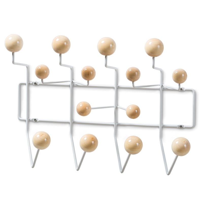 Baxton Studio Penny Wall Mounted Coat Rack in White and Light Brown