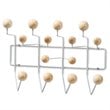 Baxton Studio Penny Wall Mounted Coat Rack in White and Light Brown