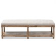 Baxton Studio Celeste Button Tufted Bedroom Bench in Beige and Oak